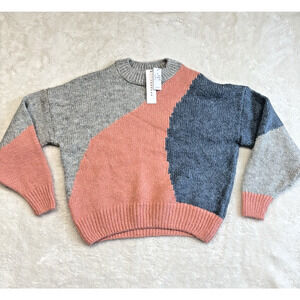 TOPSHOP Women's Small Abstract Colorblock Sweater Pullover Size 4-6 NWT